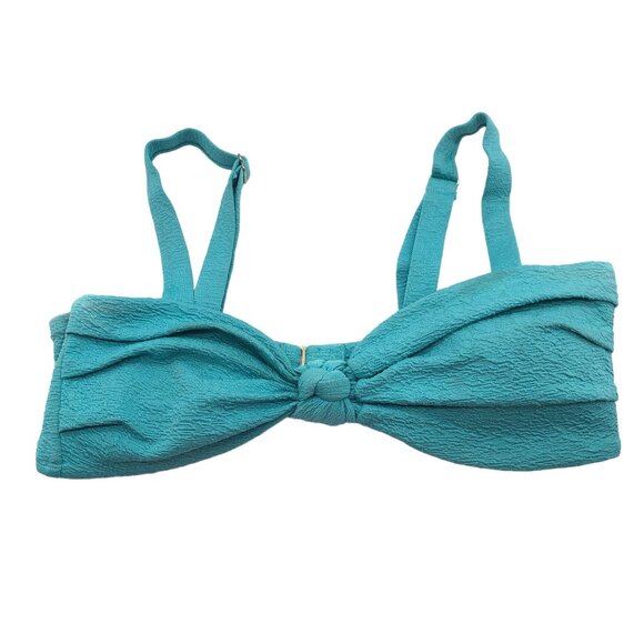 Time and Tru Other - Time and Tru Bikini Top Popcorn Texture Removable Cups Aqua Blue L